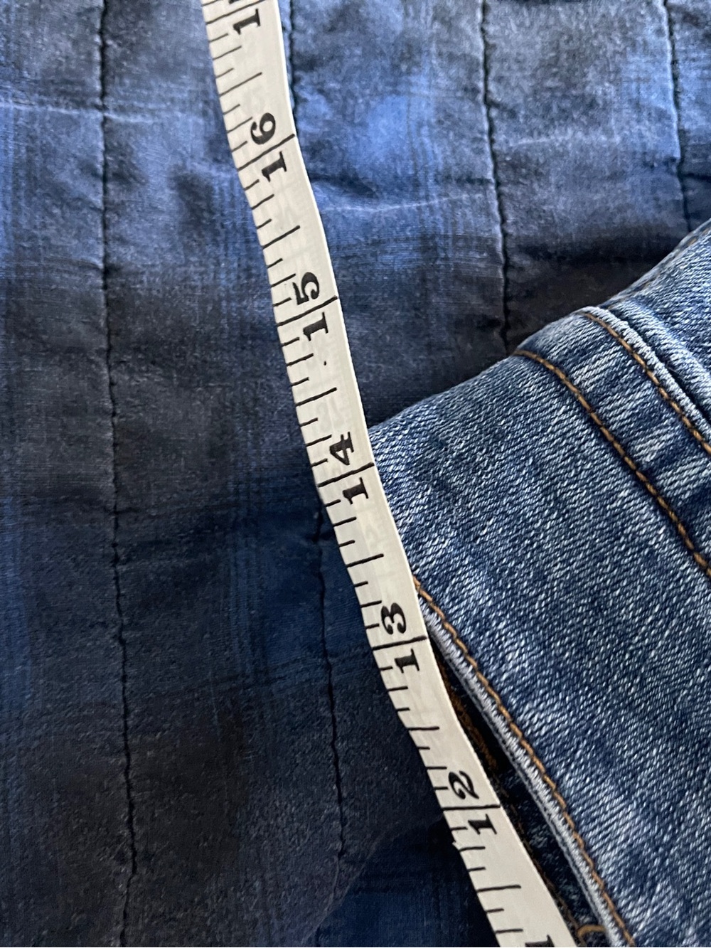 Vintage 90s St. John’s Bay Classic Blue Denim Midi Skirt with Front Slit - Picture 5 of 6